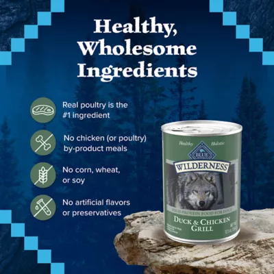 Product Blue Buffalo Wilderness Adult Wet Dog Food - Grain Free, Duck & Chicken, 12.5 oz