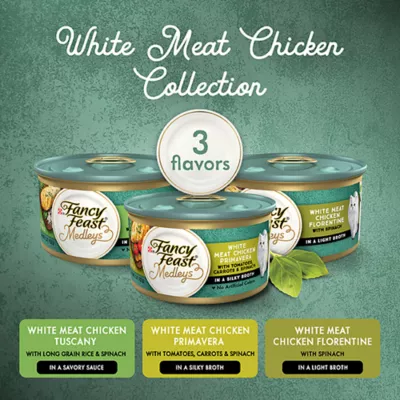 Product Fancy Feast® Medleys Adult Cat Wet Food - White Meat Chicken, Variety Pack, 12 CT, 36 OZ
