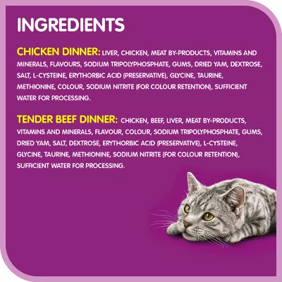 Product Whiskas Meaty Selections Adult Wet Cat Food Chicken & Beef Variety Pack, 12ct