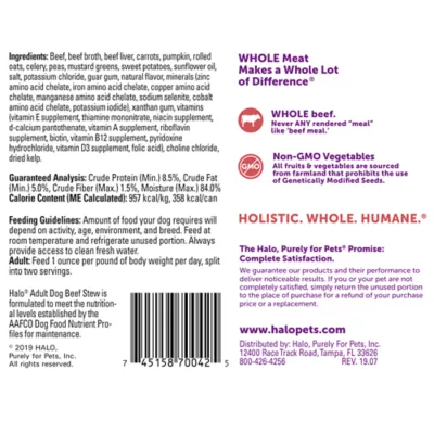 Product Halo Healthy Grains Adult Wet Dog Food - Beef Recipe in Broth, 13.2 oz