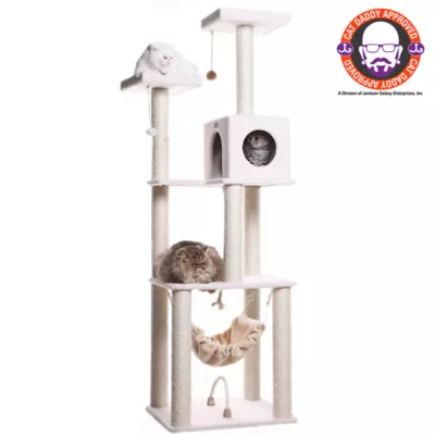 Product Armarkat 73-in Classic Faux Fleece Real Wood Cat Tree, Ivory
