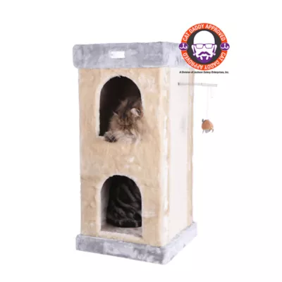 Product Armarkat 32-in Premium Double-Condo Real Wood Cat Tree, Beige