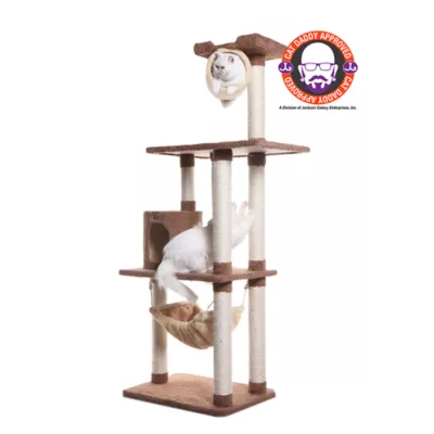Product Armarkat 70-in Hammock, Rope Swing & Tunnel Real Wood Cat Tree, Tan