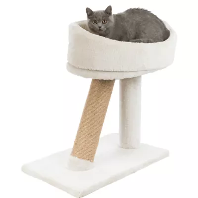 Product TRIXIE 19-in Cabra Sky Cat Bed with Scratching Post, Light Gray