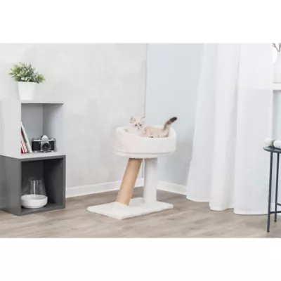 Product TRIXIE 19-in Cabra Sky Cat Bed with Scratching Post, Light Gray