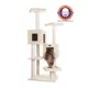 Product Armarkat 67-in Faux Fur Real Wood Cat Tower Perch Spacious Cat Cave House, Beige