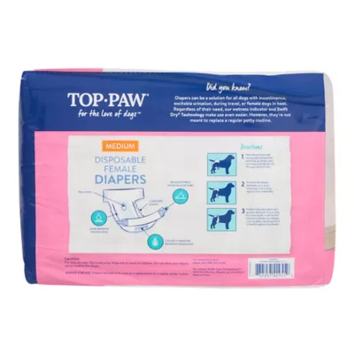 Product Top Paw® Disposable Dog Diapers - 12 Pack