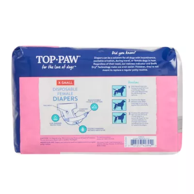 Product Top Paw® Disposable Dog Diapers - 12 Pack