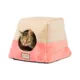 Product Armarkat Orange & Beige Soft Velvet Enclosed Cat Bed