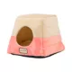 Product Armarkat Orange & Beige Soft Velvet Enclosed Cat Bed