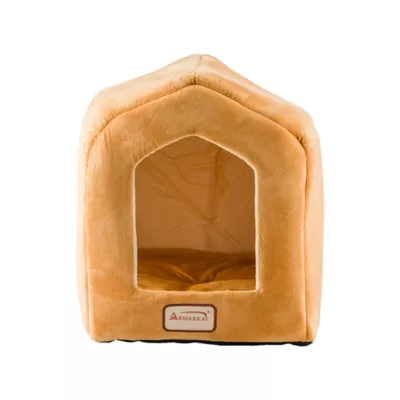 Product Armarkat Beige & Brown House Shaped Covered Cat Bed