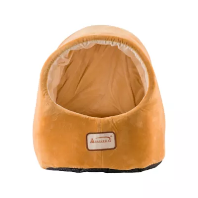 Product Armarkat Ivory & Brown Luxe Velvet Covered Cat Bed