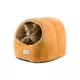 Product Armarkat Ivory & Brown Luxe Velvet Covered Cat Bed