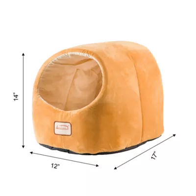 Product Armarkat Ivory & Brown Luxe Velvet Covered Cat Bed