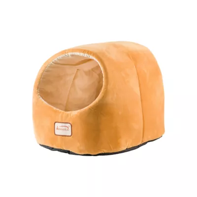 Product Armarkat Ivory & Brown Luxe Velvet Covered Cat Bed