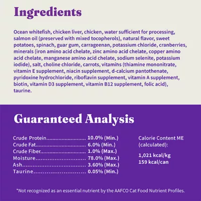 Product Halo Grain Free Pate, Adult Cat Wet Food - Whitefish Recipe, 5.5 oz