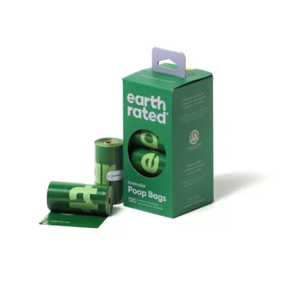 Product Earth Rated Leak-Proof Dog Poop Bags, Lavender, 120 Count on 8 Single Refill Rolls