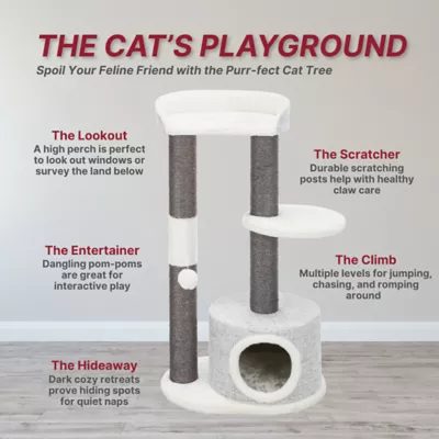 Product TRIXIE 39-in Pilar Cat Tree & Scratching Post, Gray
