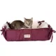 Product Amarkat Burgundy & Ivory Square or Flat Convertible Cat Bed