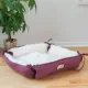 Product Amarkat Burgundy & Ivory Square or Flat Convertible Cat Bed