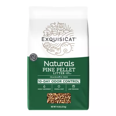 Product ExquisiCat Litter Multi-Cat Pine Pellet Cat Litter - Unscented, Low Dust, Low Tracking, Natural