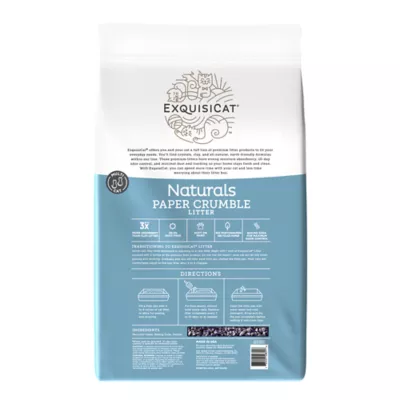 Product ExquisiCat Litter Multi-Cat Paper Crumbles Cat Litter - Unscented, Low Dust, Natural