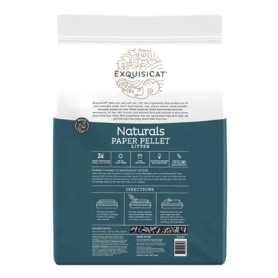 Product ExquisiCat Litter Multi-Cat Paper Pellet Cat Litter - Unscented, Low Dust, Low Tracking, Natural