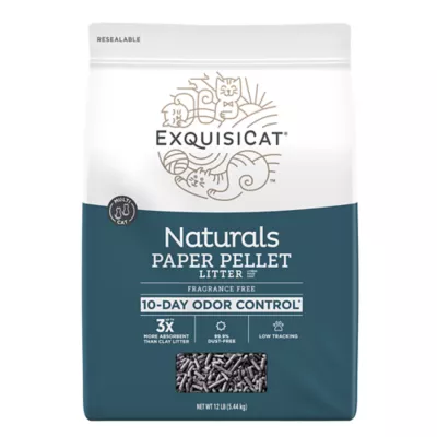 Product ExquisiCat Litter Multi-Cat Paper Pellet Cat Litter - Unscented, Low Dust, Low Tracking, Natural