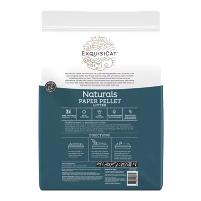 Product ExquisiCat Litter Multi-Cat Paper Pellet Cat Litter - Unscented, Low Dust, Low Tracking, Natural