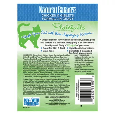 Product Natural Balance Platefulls Adult Cat Food - Grain Free, Chicken & Giblets