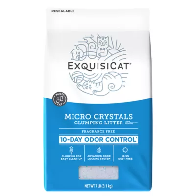 Product ExquisiCat Litter Micro Crystals Clumping Multi-Cat Silica Cat Litter - Unscented, Low Dust
