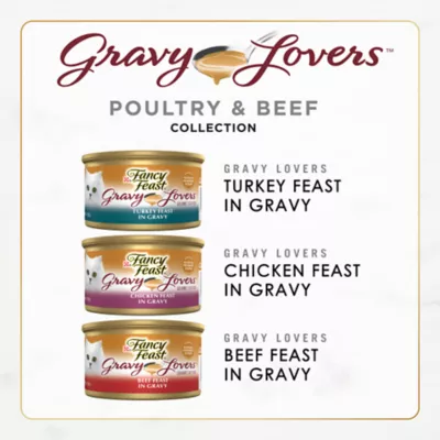 Product Purina® Fancy Feast® Gravy Lovers Wet Cat Food - Poultry & Beef, Variety Pack, 3 Oz, 30 Count