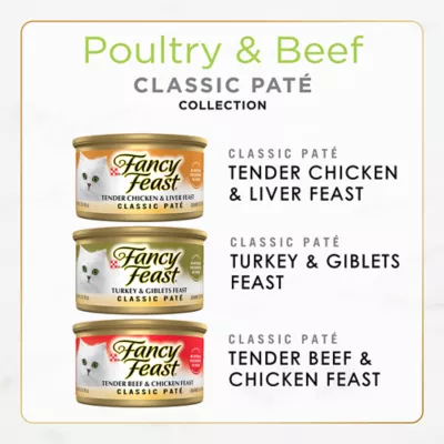Product Purina® Fancy Feast® Classic Pate Wet Cat Food - Poultry & Beef, Variety Pack, 3 Oz, 30 Count