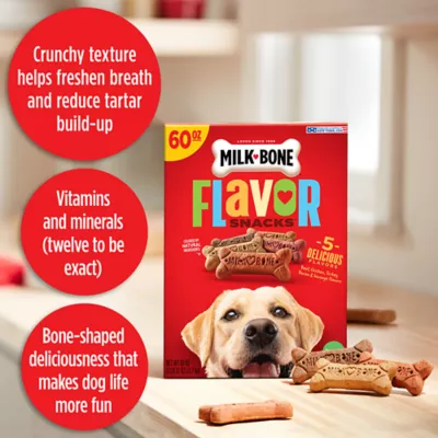 Product Milk-Bone Flavor Snacks Dog Treat All Ages - Beef, Chicken, Turkey, Bacon, Sausage