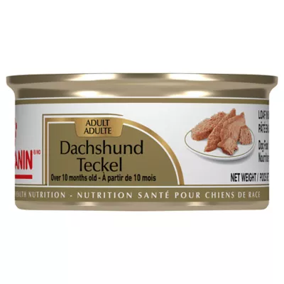 Product Royal Canin Breed Health Nutrition Dachshund Adult Loaf in Sauce Wet Dog Food, 3 oz.
