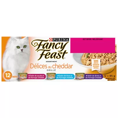Product Fancy Feast Cheddar Delights Wet Cat Food - Variety Pack, 85 g x 12