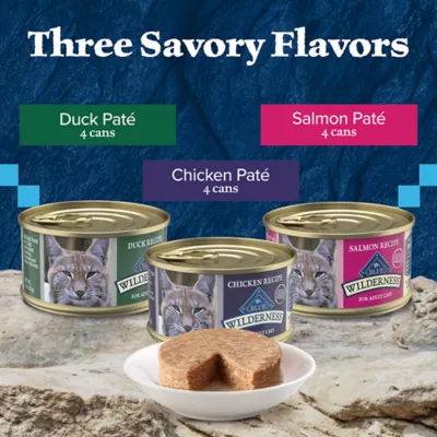 Product Blue Buffalo Wilderness Pate Adult Wet Cat Food Variety Pack - High Protein, 12 CT, 36 OZ