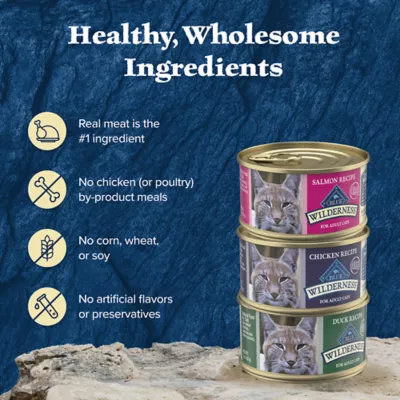 Product Blue Buffalo Wilderness Pate Adult Wet Cat Food Variety Pack - High Protein, 12 CT, 36 OZ