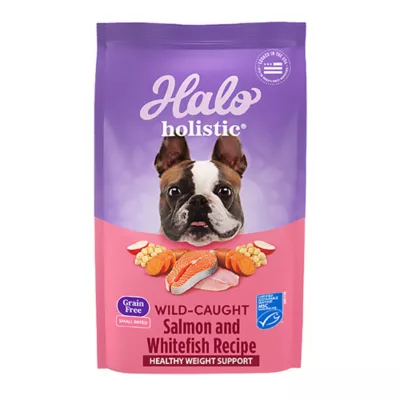 Product Halo Holistic Grain Free Small Breed Adult Dry Dog Food, Healthy Weight Support - Salmon & Whitefish