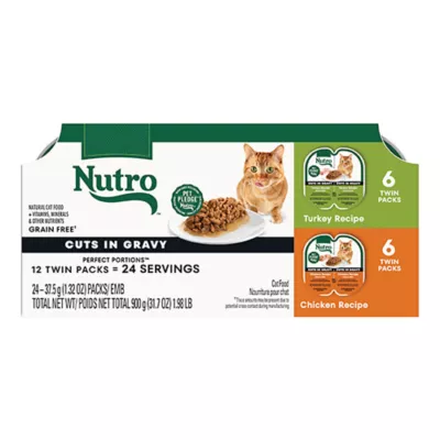 Product Nutro Perfect Portions Cuts in Gravy Adult Wet Cat Food -Non-GMO, Grain Free, Variety Pack, 12 Count