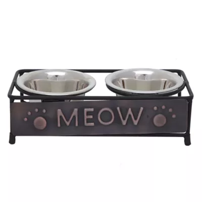 Product Whisker City® "Meow" Double Diner Cat Bowl, 0.5-cup