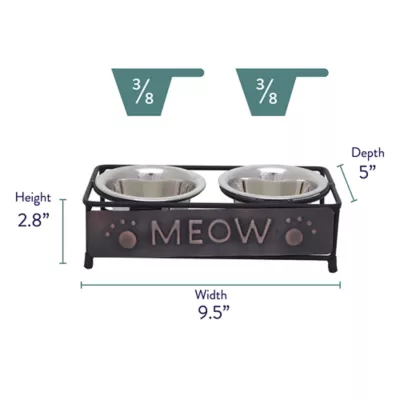 Product Whisker City® "Meow" Double Diner Cat Bowl, 0.5-cup