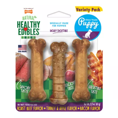 Product Nylabone® Healthy Edibles® Puppy Chew Treats Variety PK 3 Count 2.2 OZ