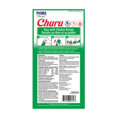Product Inaba Churu Creamy Puree Lickable Cat Treat - Tuna & Chicken