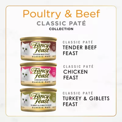 Product Purina® Fancy Feast® Classic Pate Wet Cat Food - Poultry & Beef, Variety Pack, 3 Oz, 30 Count