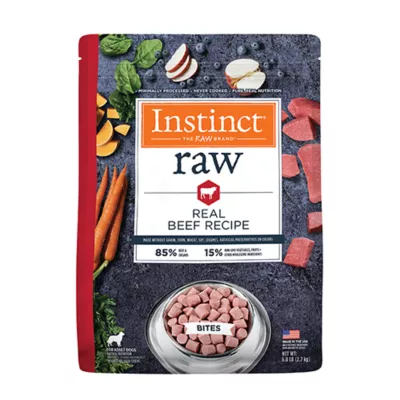 Product Instinct® Raw Bites Adult Frozen Dog Food - Raw, Grain Free, Beef