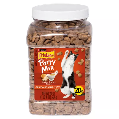 Product Purina® Friskies® Party Mix Adult Crunchy Cat Treats -Gravy-licious, 20oz