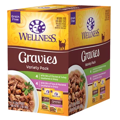 Product Wellness® Healthy Indulgence Adult Cat Wet Food - Grain Free, Gravies, Variety Pack, 8 Ct, 24 Oz