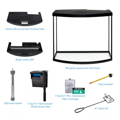 Product Top Fin® Bow Front Aquarium Starter Kit -  36 Gallon