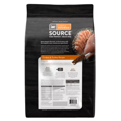 Product Simply Nourish® Source Cat Dry Food - Chicken & Turkey, Natural, High-Protein, Grain Free
